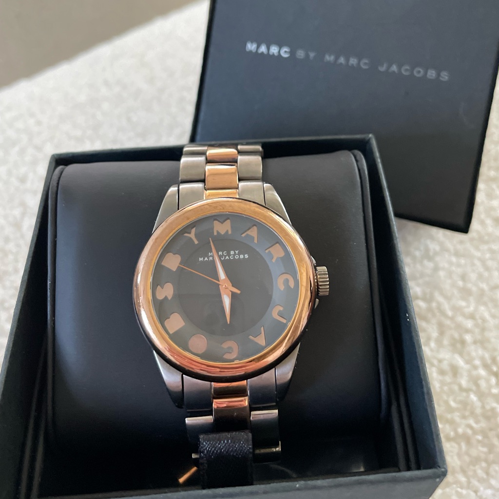 Marc Jacobs Rose Gold  Dark Metal Watch